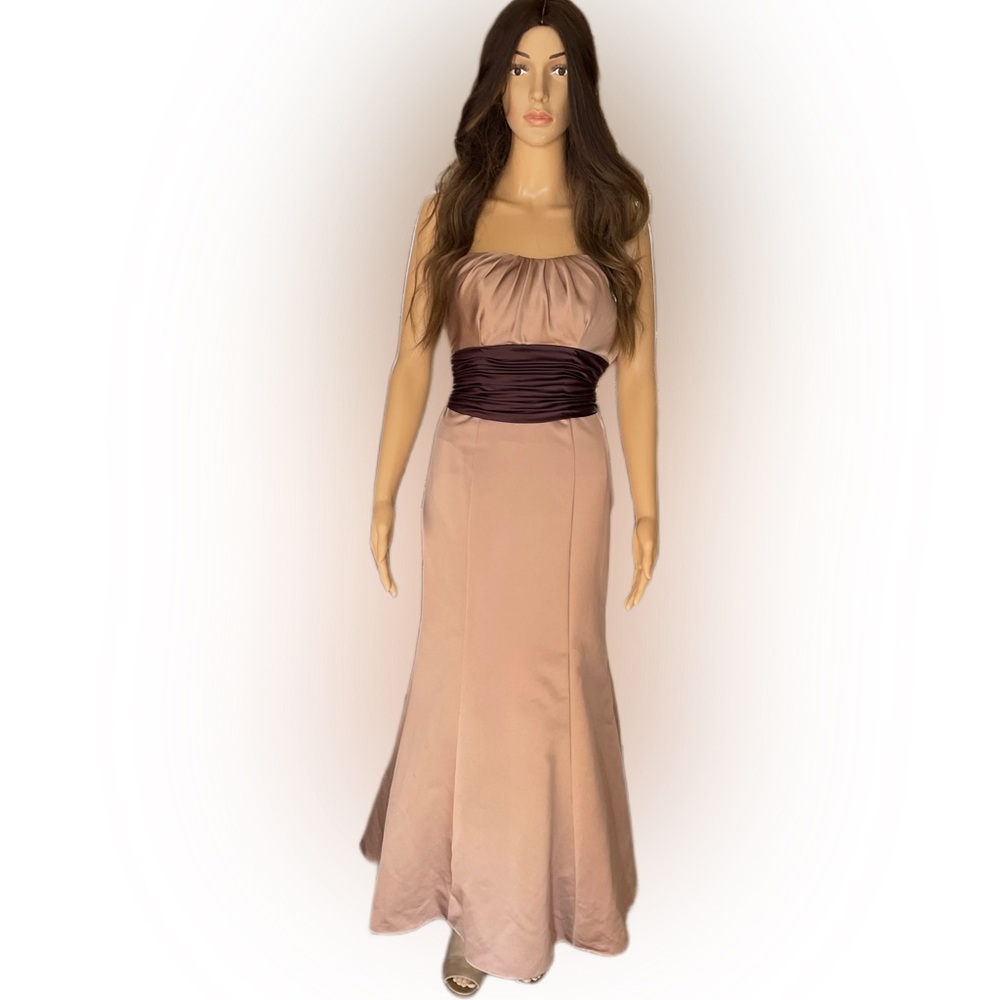 David’s Bridal Women's Strapless Embellished Formal Dress Tan Size 2